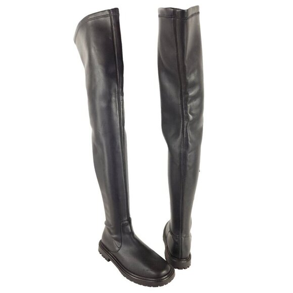 Staud Faux-Leather Belle Boots Size 37 US 7 Black $495 - Picture 4 of 15